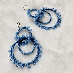 REBECCA MINKOFF | Interlocking Hoop Earrings, Blue